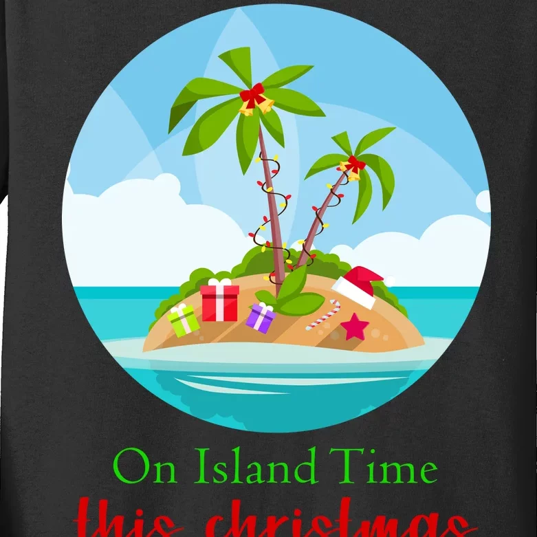 On Island Time This Christmas Vacation Kids Long Sleeve Shirt