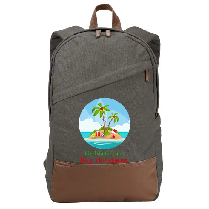 On Island Time This Christmas Vacation Cotton Canvas Backpack