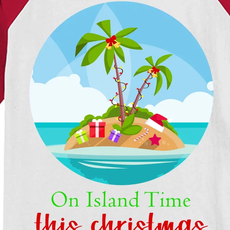 On Island Time This Christmas Vacation Kids Colorblock Raglan Jersey