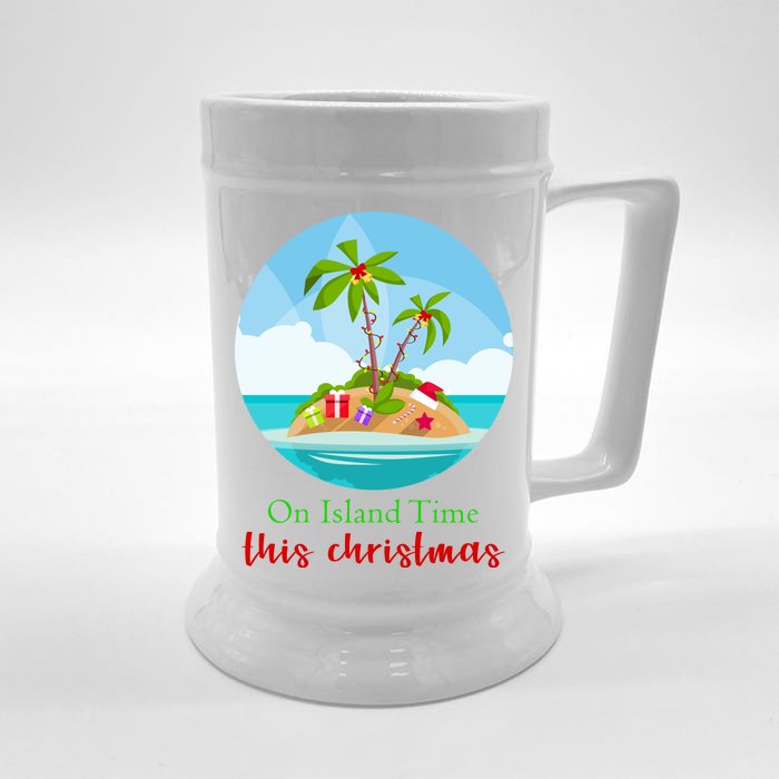 On Island Time This Christmas Vacation Front & Back Beer Stein