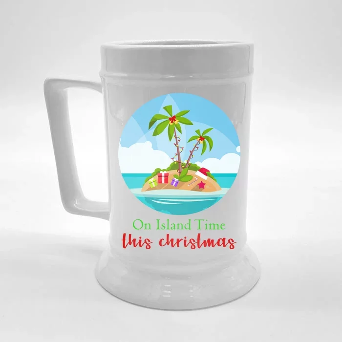 On Island Time This Christmas Vacation Front & Back Beer Stein