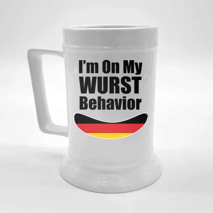 On My Worst Behavior Front & Back Beer Stein