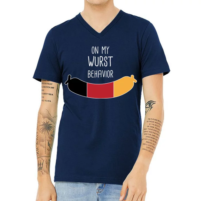 On My Worst Behavior Oktoberfest V-Neck T-Shirt