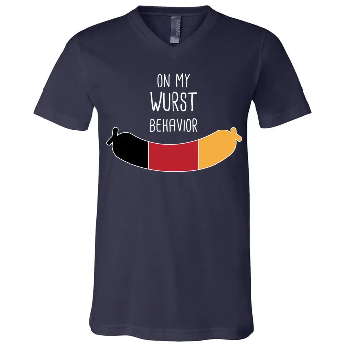 On My Worst Behavior Oktoberfest V-Neck T-Shirt