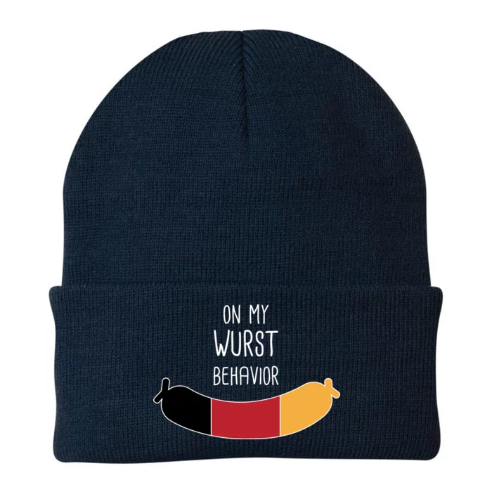 On My Worst Behavior Oktoberfest Knit Cap Winter Beanie