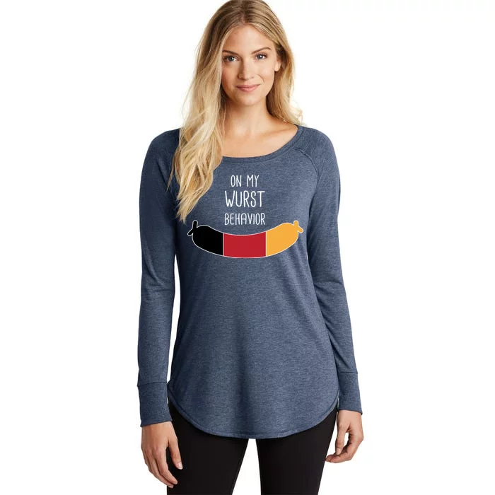 On My Worst Behavior Oktoberfest Women's Perfect Tri Tunic Long Sleeve Shirt