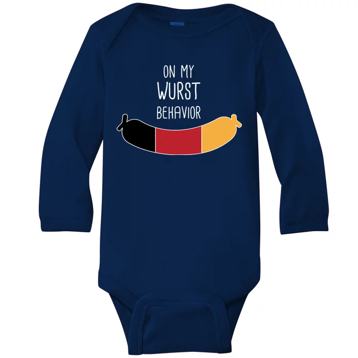 On My Worst Behavior Oktoberfest Baby Long Sleeve Bodysuit