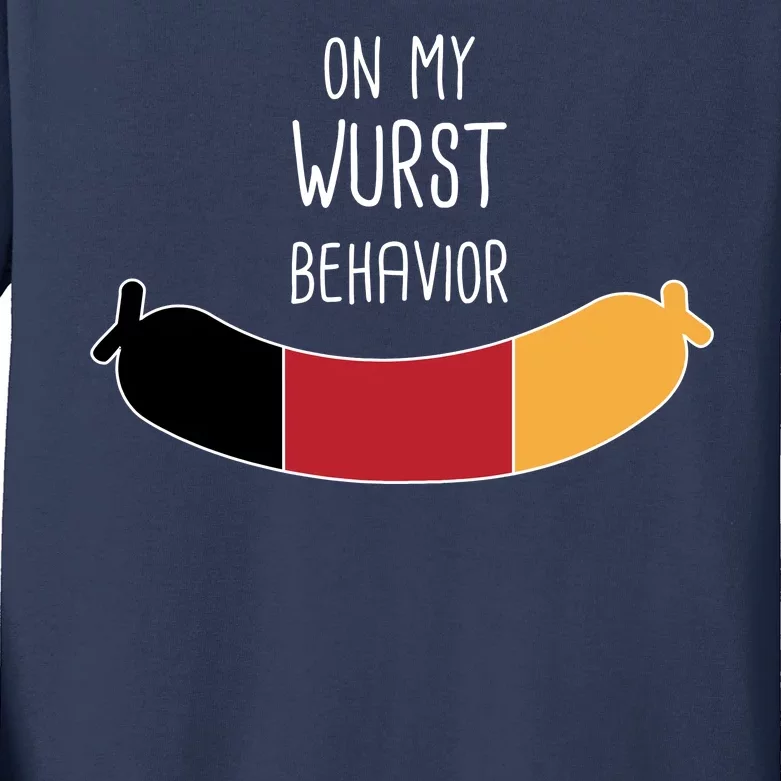 On My Worst Behavior Oktoberfest Kids Long Sleeve Shirt