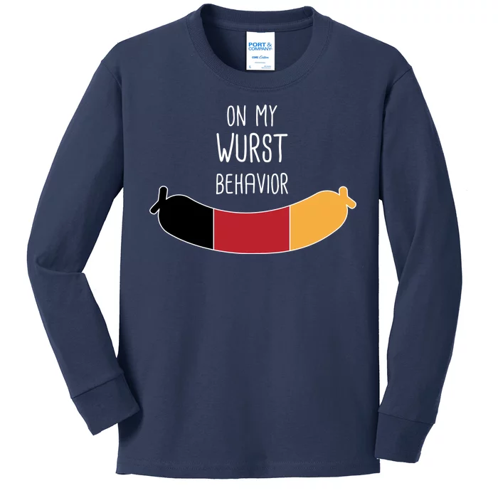 On My Worst Behavior Oktoberfest Kids Long Sleeve Shirt