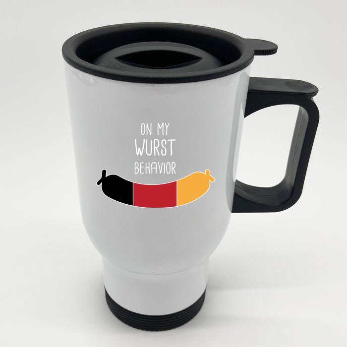 On My Worst Behavior Oktoberfest Front & Back Stainless Steel Travel Mug