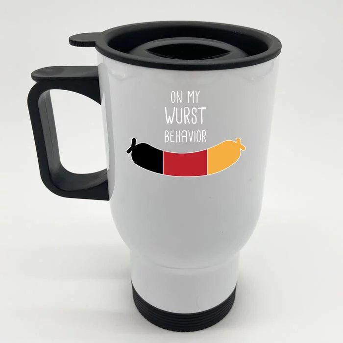 On My Worst Behavior Oktoberfest Front & Back Stainless Steel Travel Mug