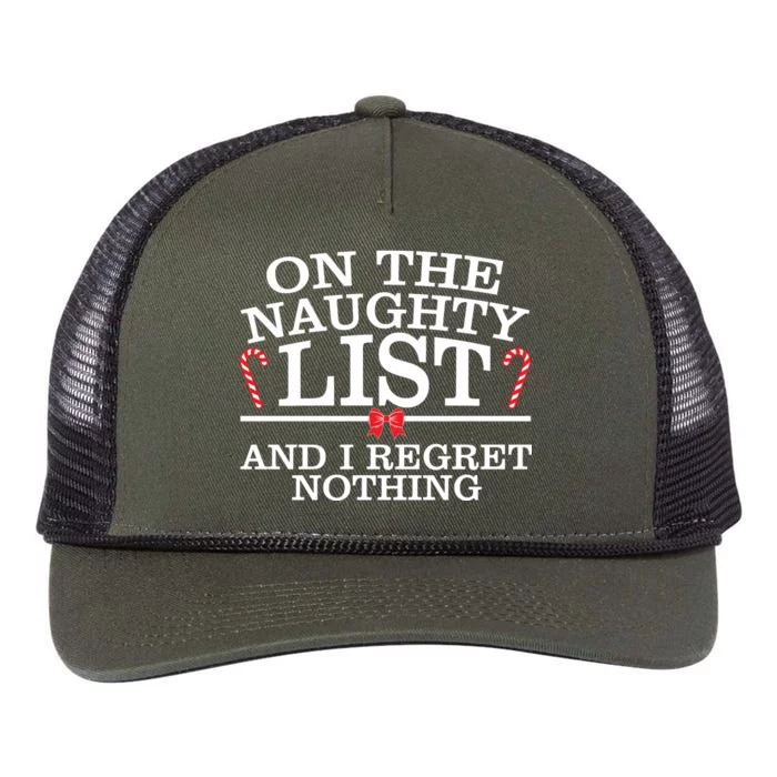 On The Naughty List Funny Christmas Retro Rope Trucker Hat Cap