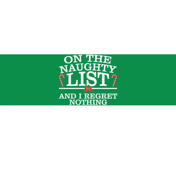 On The Naughty List Funny Christmas Bumper Sticker