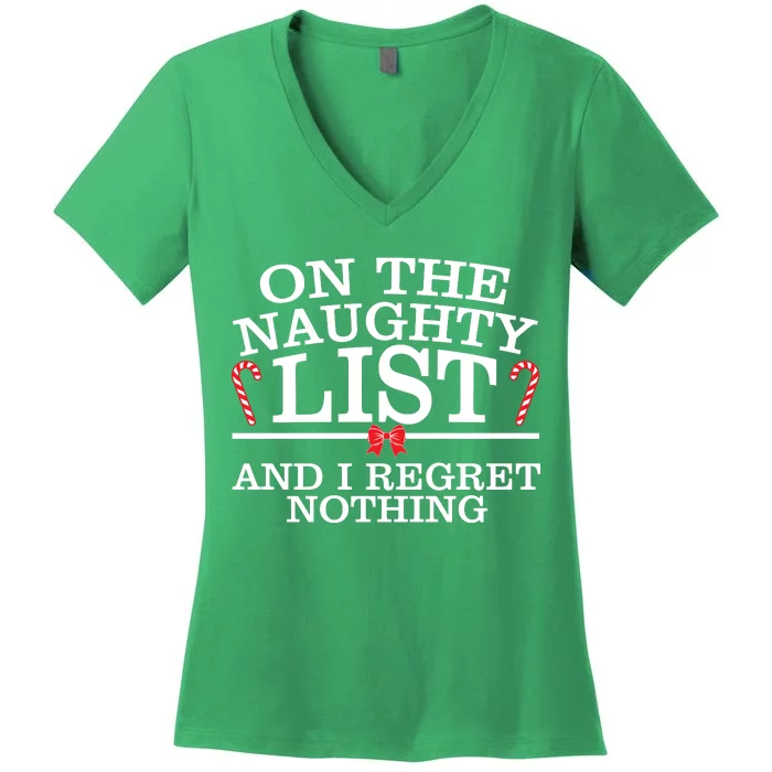 On The Naughty List Funny Christmas Women's V-Neck T-Shirt