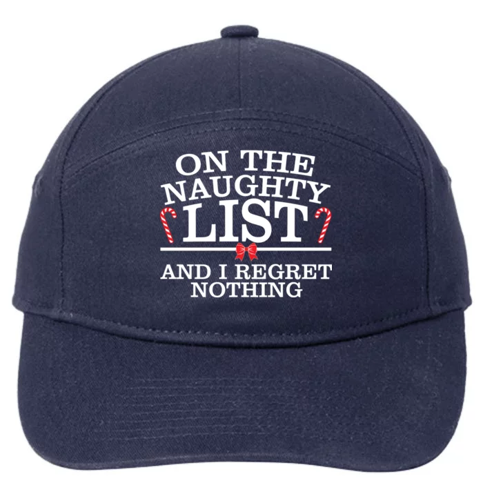 On The Naughty List Funny Christmas 7-Panel Snapback Hat