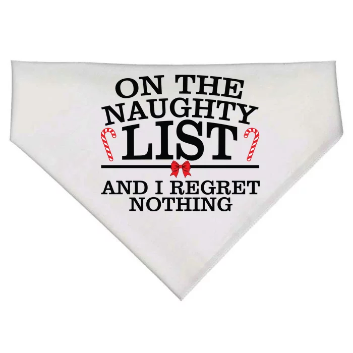 On The Naughty List Funny Christmas USA-Made Doggie Bandana