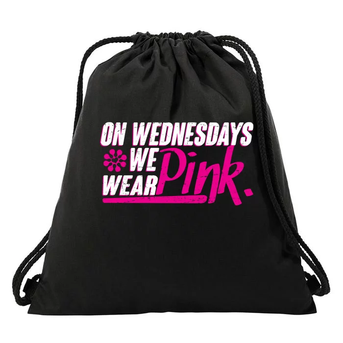 On Wednesday We Wear Pink Drawstring Bag