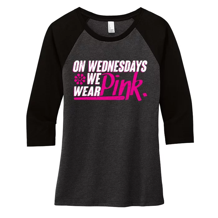 On Wednesday We Wear Pink Women's Tri-Blend 3/4-Sleeve Raglan Shirt