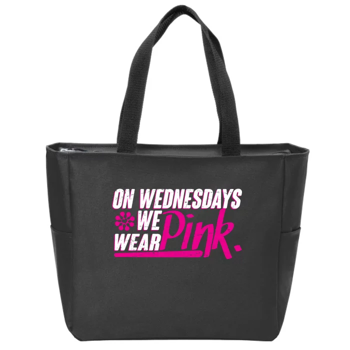 On Wednesday We Wear Pink Zip Tote Bag