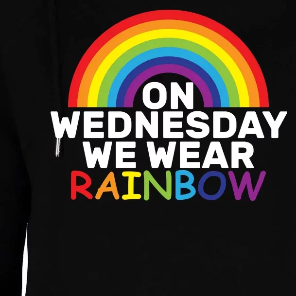 On Wednesday We Wear Rainbow Womens Funnel Neck Pullover Hood