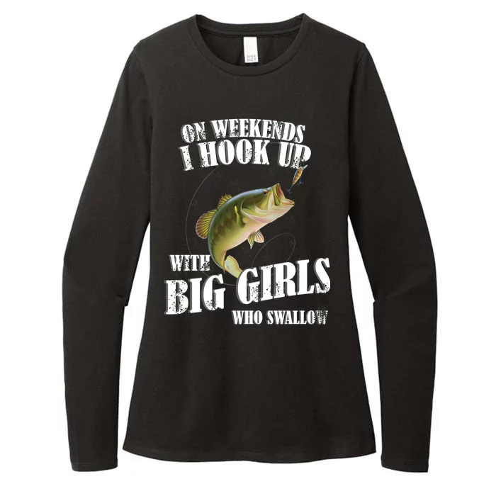 On Weekends I Hook Up With Big Girls Who Swallow Womens CVC Long Sleeve Shirt