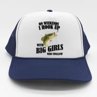 On Weekends I Hook Up with Big Girls Who Swallow Yupoong adult 5-Panel Trucker Hat