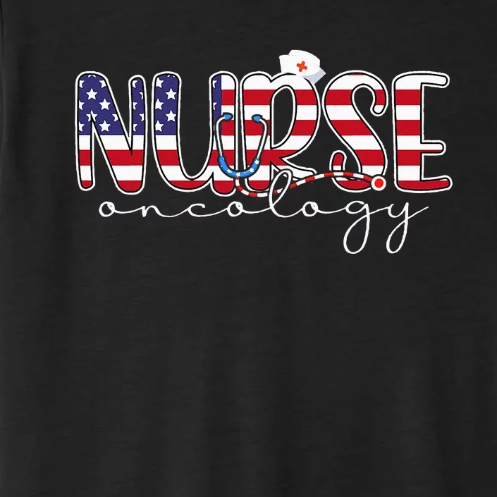 Oncology Nurse 4th Of July Us Flag Nurse Radiation Oncology ChromaSoft Performance T-Shirt