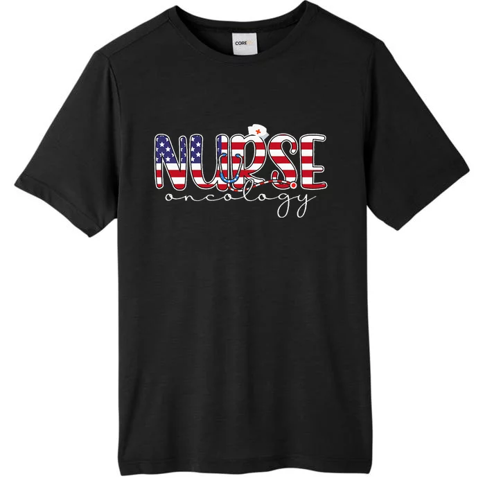 Oncology Nurse 4th Of July Us Flag Nurse Radiation Oncology ChromaSoft Performance T-Shirt