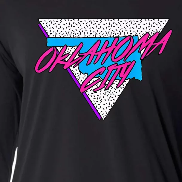 Oklahoma Neon 80s Retro Oklahoma City Cooling Performance Long Sleeve Crew