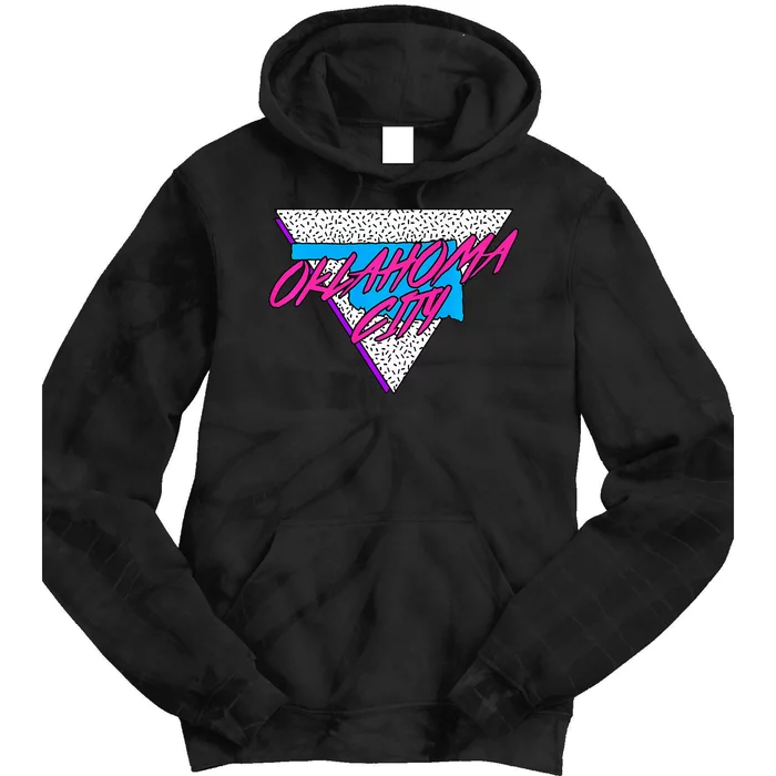 Oklahoma Neon 80s Retro Oklahoma City Tie Dye Hoodie