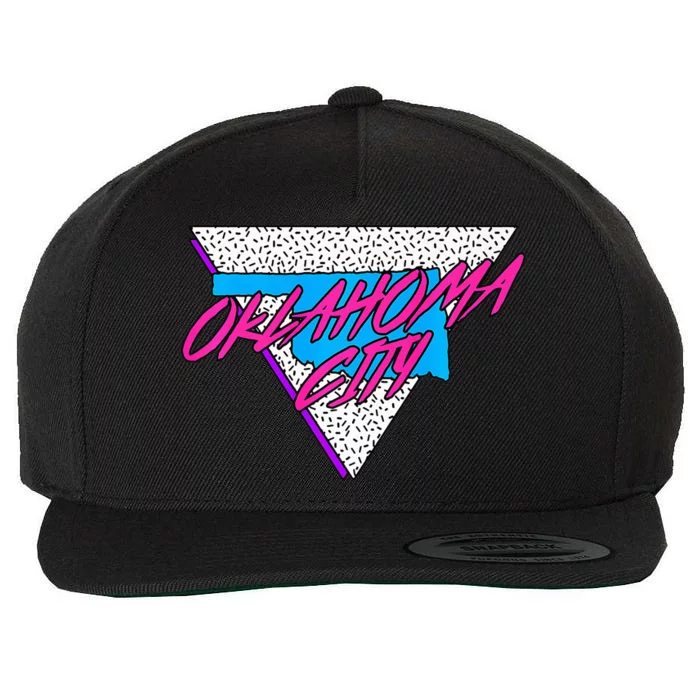 Oklahoma Neon 80s Retro Oklahoma City Wool Snapback Cap