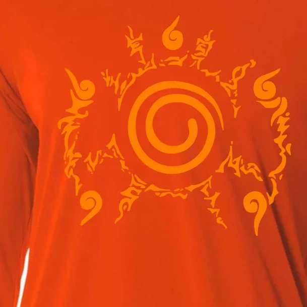 Orange Nine 9 Tail Kurama Seal Cooling Performance Long Sleeve Crew