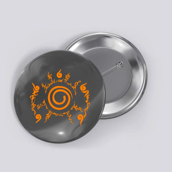 Orange Nine 9 Tail Kurama Seal Button