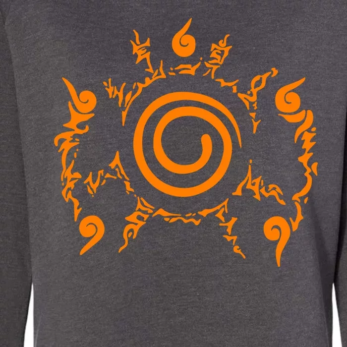 Orange Nine 9 Tail Kurama Seal Womens California Wash Sweatshirt