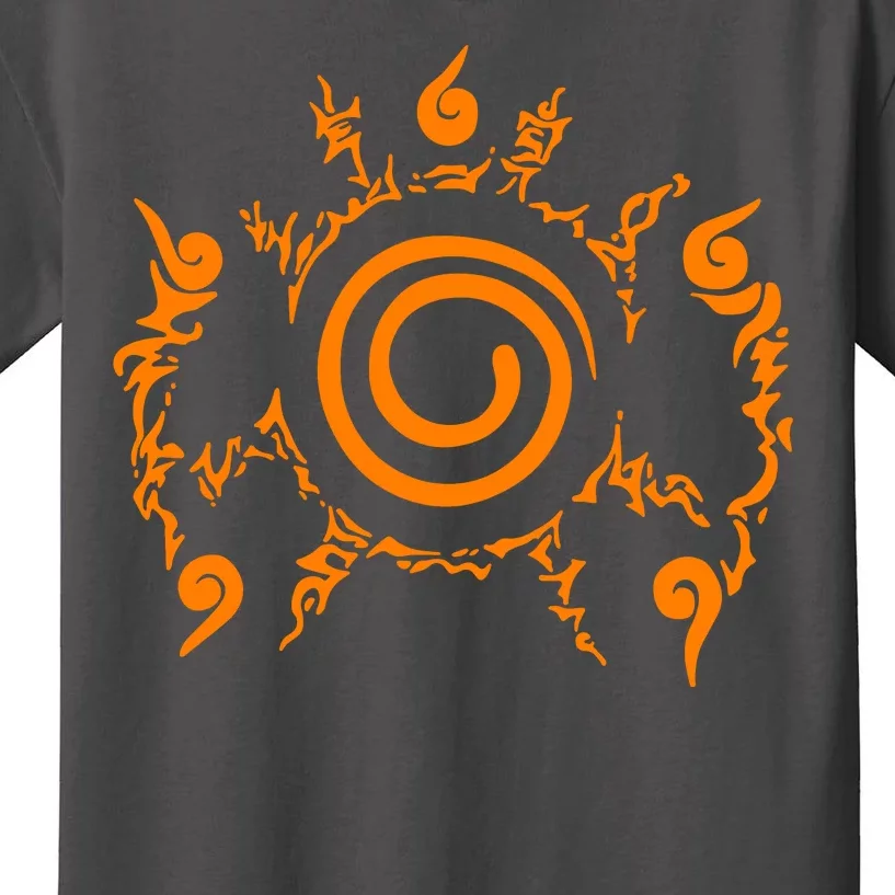 Orange Nine 9 Tail Kurama Seal Kids T-Shirt