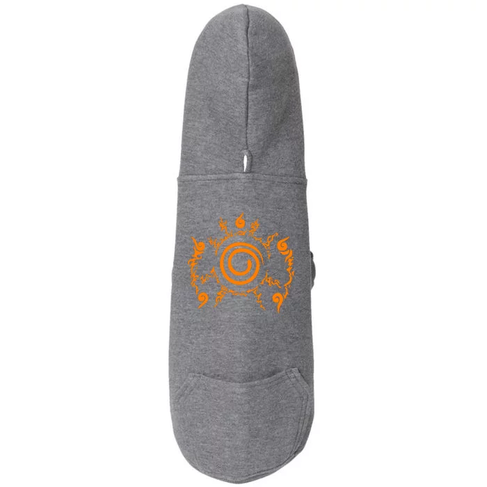 Orange Nine 9 Tail Kurama Seal Doggie 3-End Fleece Hoodie