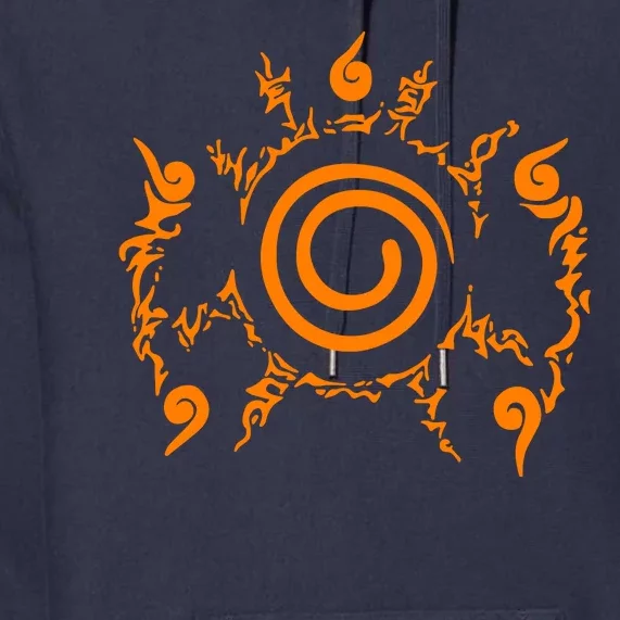 Orange Nine 9 Tail Kurama Seal Premium Hoodie