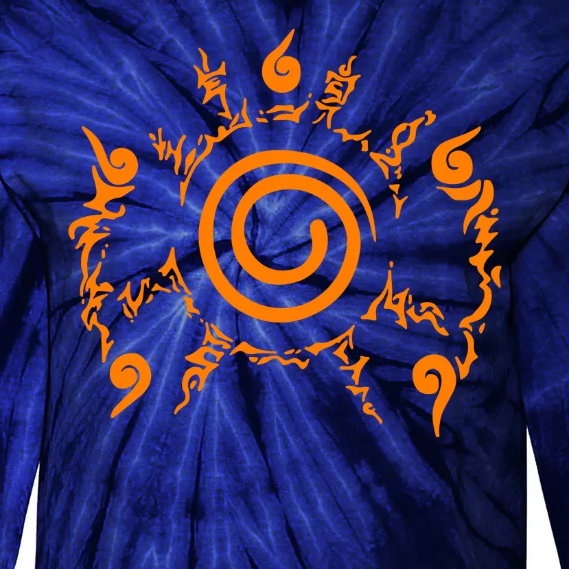 Orange Nine 9 Tail Kurama Seal Tie-Dye Long Sleeve Shirt