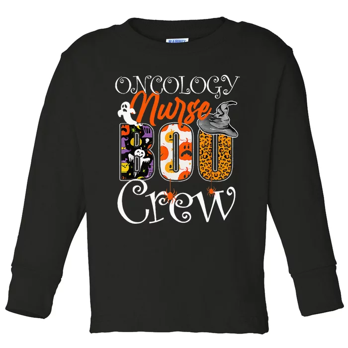 Oncology Nurse Boo Crew Halloween Oncology Nurse Costume Toddler Long Sleeve Shirt