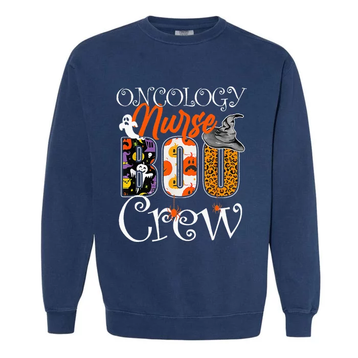 Oncology Nurse Boo Crew Halloween Oncology Nurse Costume Garment-Dyed Sweatshirt