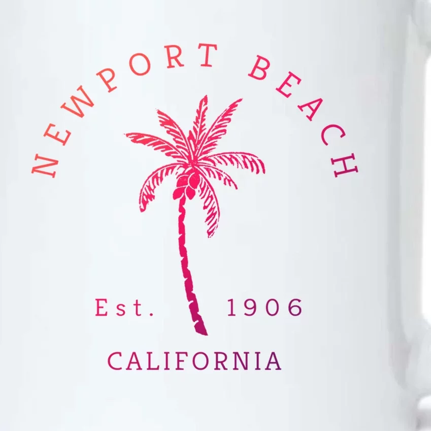 Original Newport Beach Ca Palm Tree Unique Novelty Art Great Gift Black Color Changing Mug