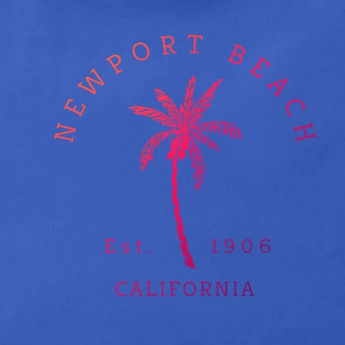 Original Newport Beach Ca Palm Tree Unique Novelty Art Great Gift Zip Tote Bag