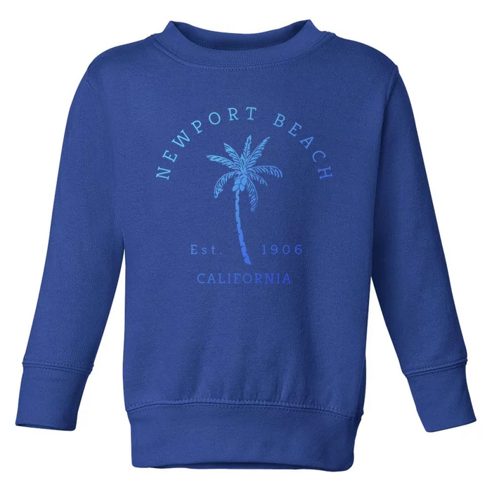 Original Newport Beach Ca Palm Tree Unique Novelty Art Great Gift Toddler Sweatshirt