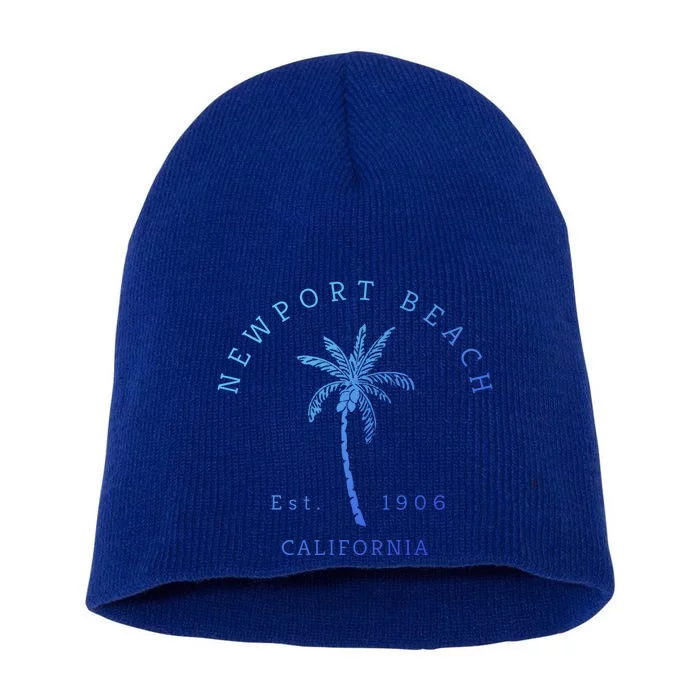 Original Newport Beach Ca Palm Tree Unique Novelty Art Great Gift Short Acrylic Beanie