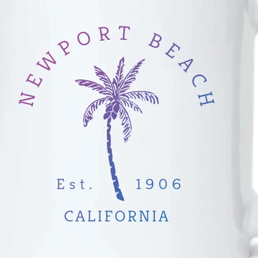 Original Newport Beach Ca Palm Tree Unique Novelty Art Great Gift Black Color Changing Mug