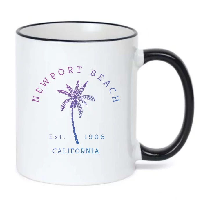 Original Newport Beach Ca Palm Tree Unique Novelty Art Great Gift Black Color Changing Mug