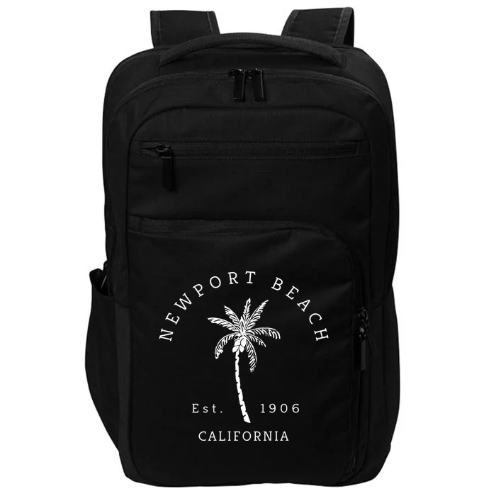 Original Newport Beach Ca Palm Tree Unique Novelty Art Gift Impact Tech Backpack