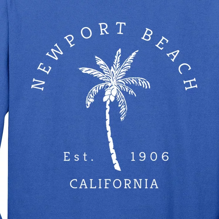 Original Newport Beach Ca Palm Tree Unique Novelty Art Gift Tall Long Sleeve T-Shirt