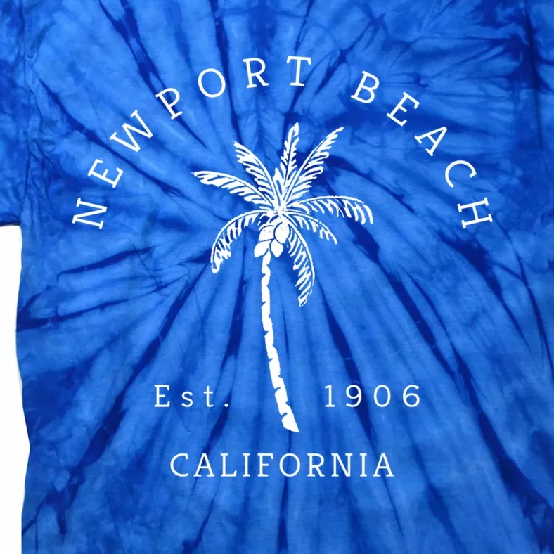 Original Newport Beach Ca Palm Tree Unique Novelty Art Gift Tie-Dye T-Shirt