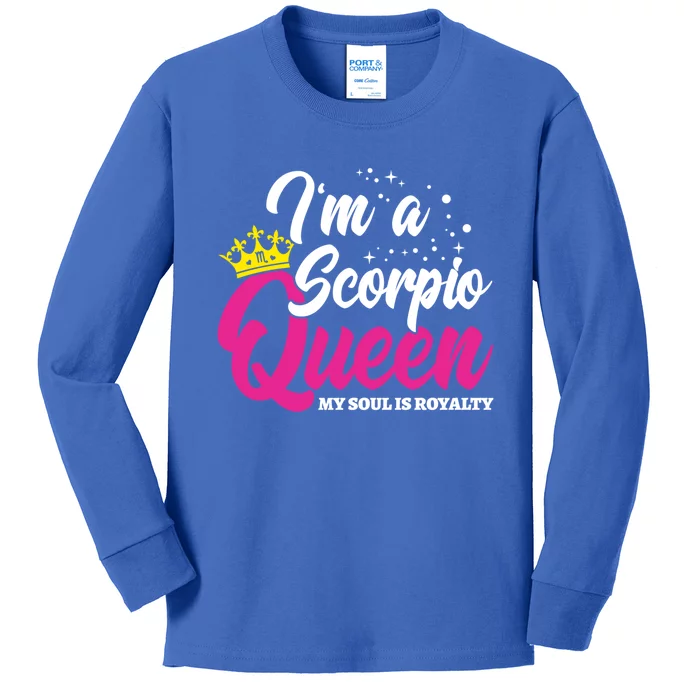 October November Birthday Astrology Scorpio Queen Meaningful Gift Kids Long Sleeve Shirt